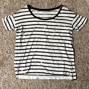 White and black striped American Eagle T-shirt